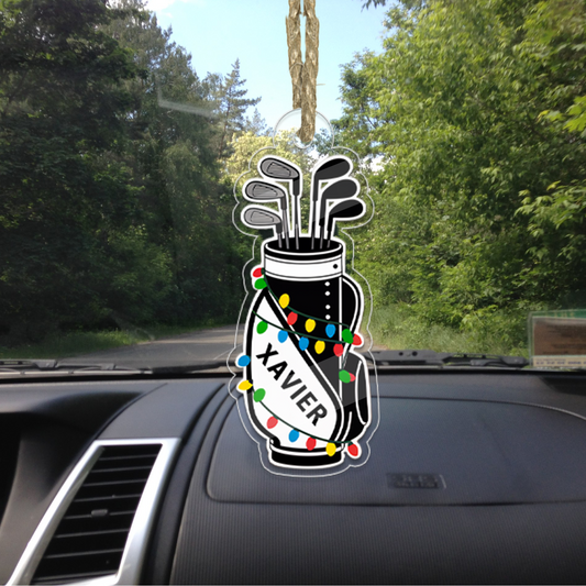 Custom Name Golf Backpacks Acrylic Ornament Christmas Gift