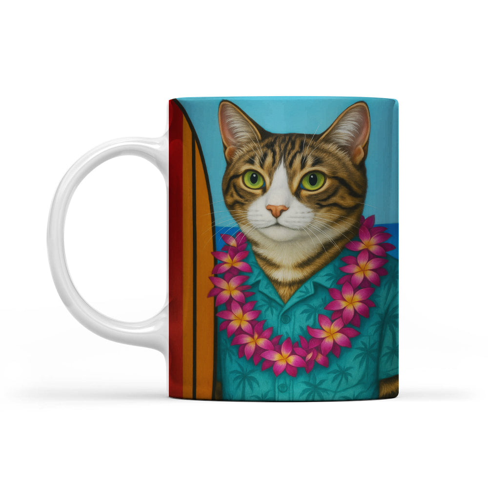 Custom Photo Surfer Cat MugGift For Cat Lovers