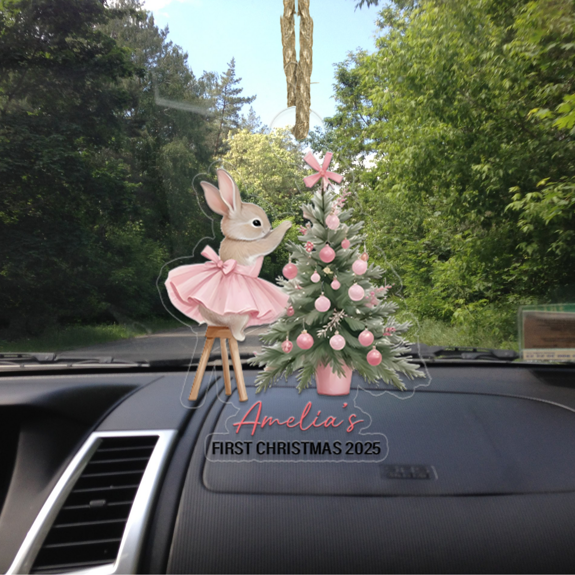 Custom Name Baby Rabbit First Xmas