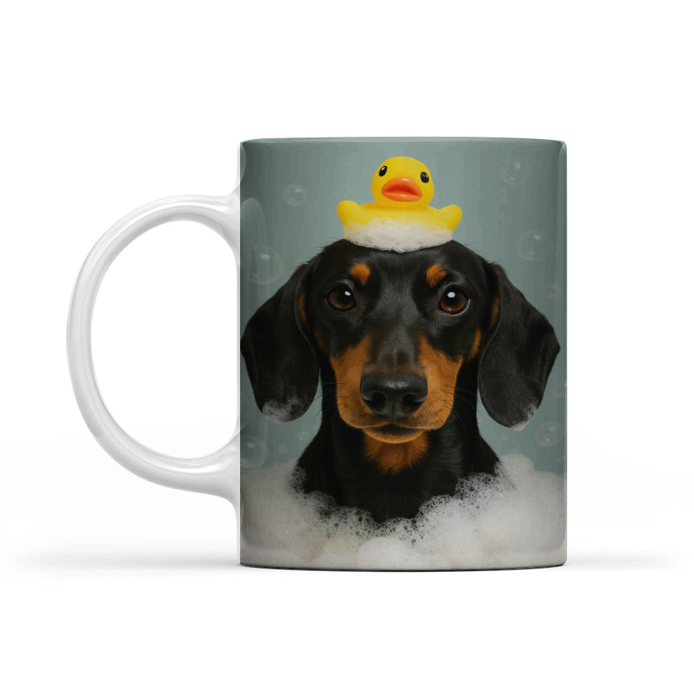 Custom Dog In Bathtub With Duck Toy
