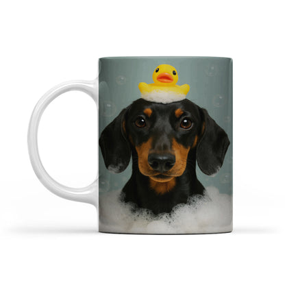Custom Dog In Bathtub With Duck Toy