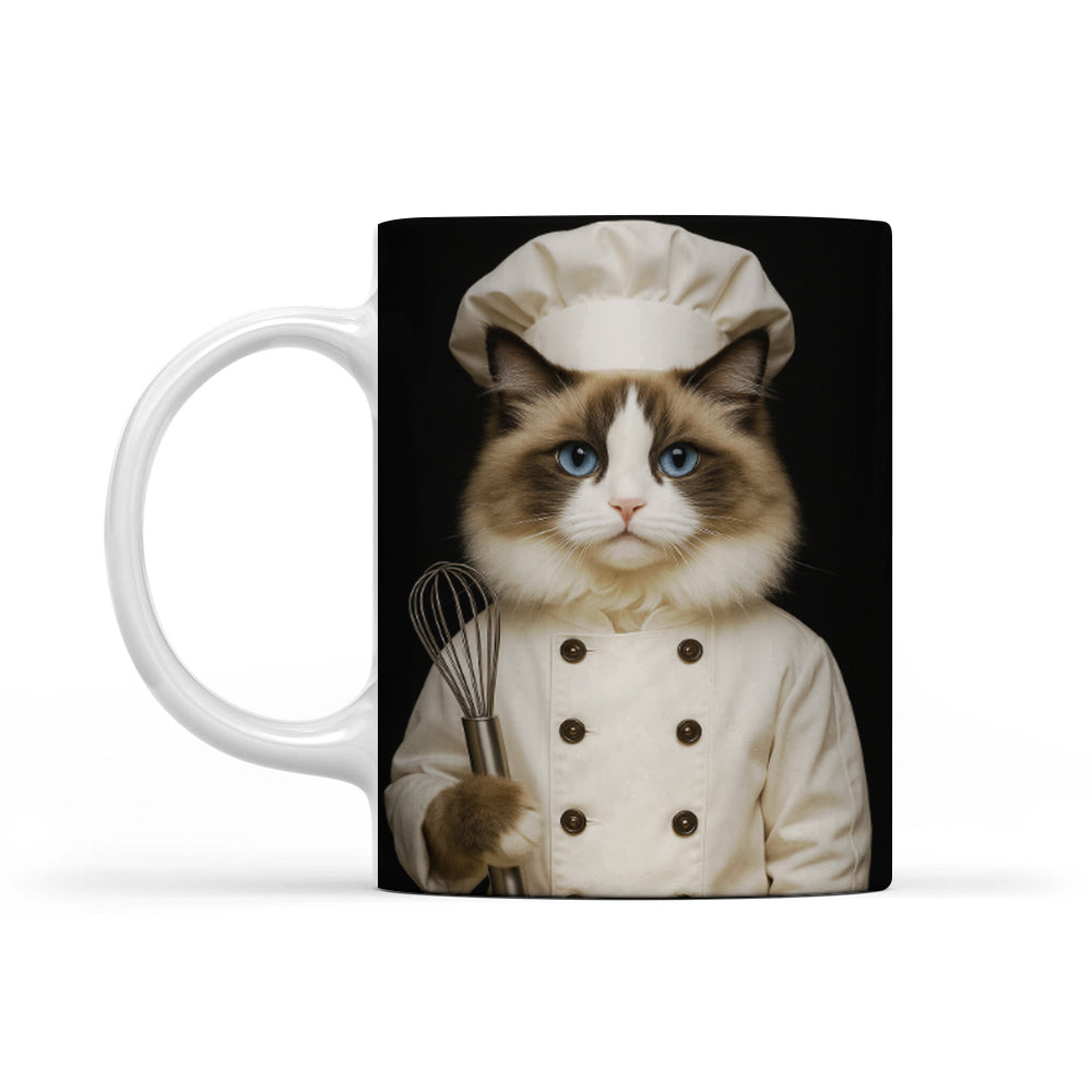 Custom Photo Cat Chef Mug _ Gift For Cat Lovers