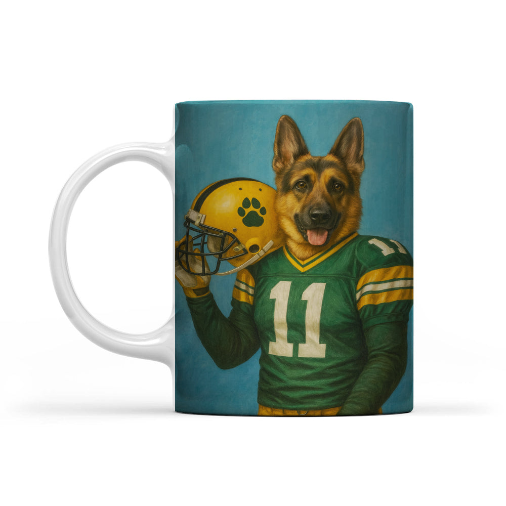 Custom Dog Photo Football Player Mug