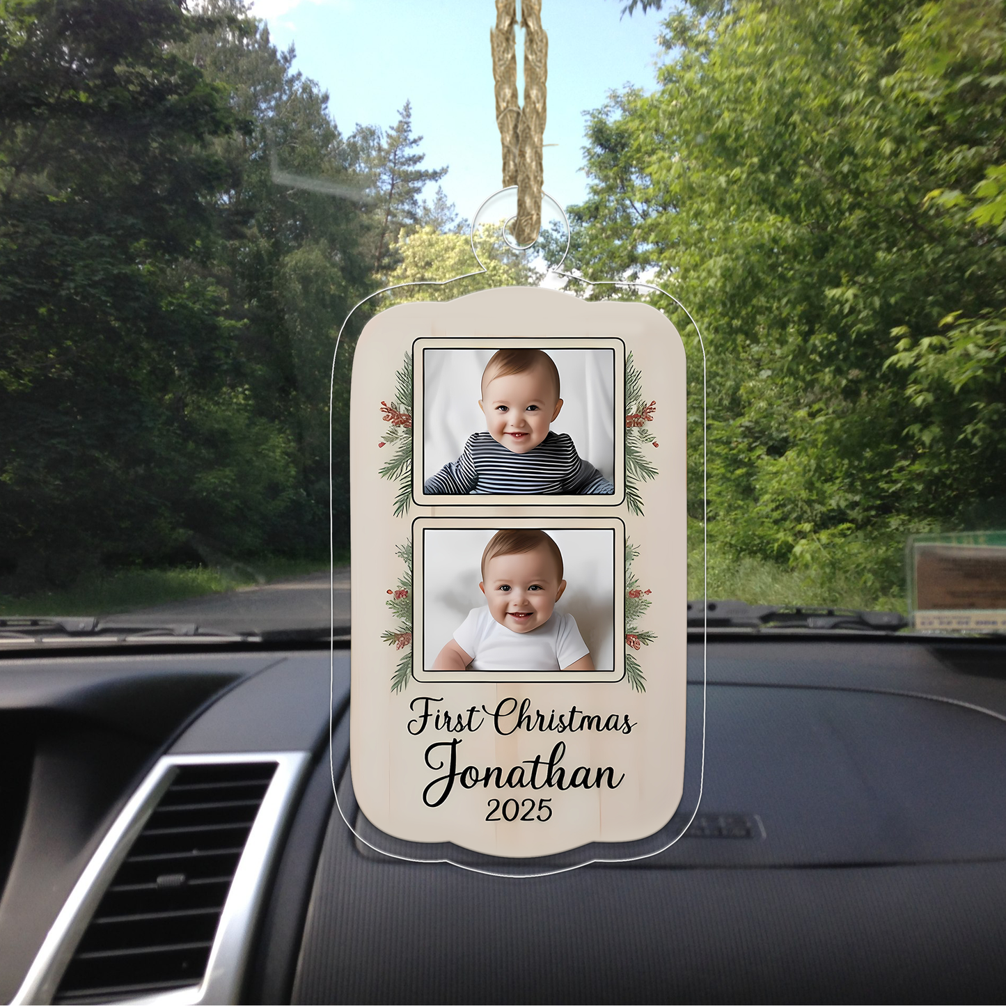 Custom Photo Baby Christmas Ornament, Personalized Newborn Gift, Baby Room Decor, Baby First Christmas Gift