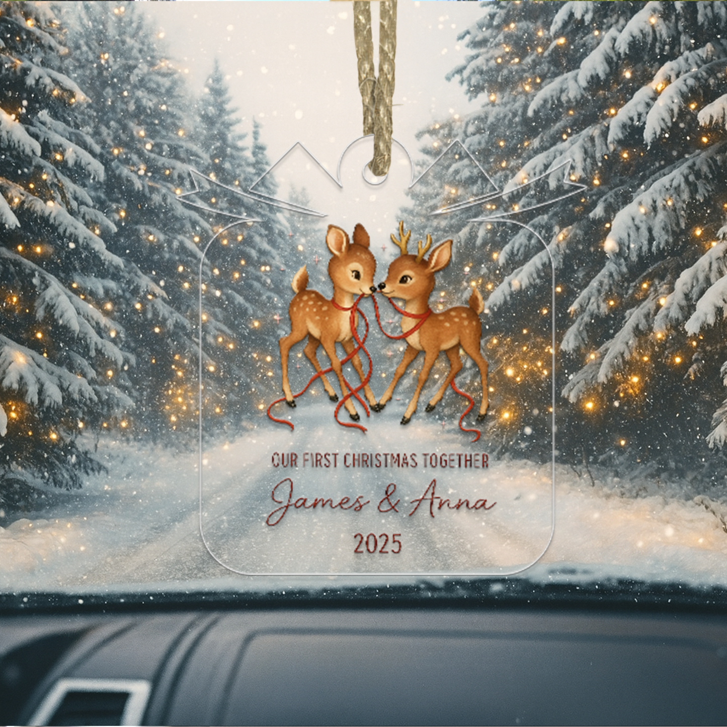 Custom Name Couple Deer Design