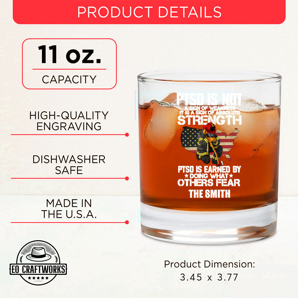 Personalized PTSD Is NOt A Sign Of Weakness Decanter, Gift For Fireman Decanter With Whiskey Glasses Set, First Responder Gift TNN027