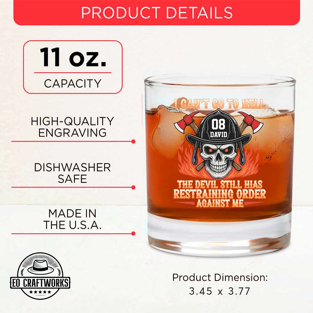 Personalized Proudly Served Duty Honor Courage Decanter Set, Gift For Fireman, First Responder Gift TNN038