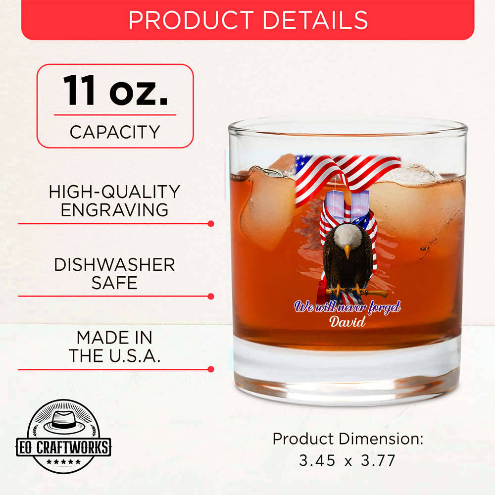 Personalized Patriot Day 911 Firefighter We Will Never Forget Decanter Set, Gift For Fireman, First Responder Gift TNN043