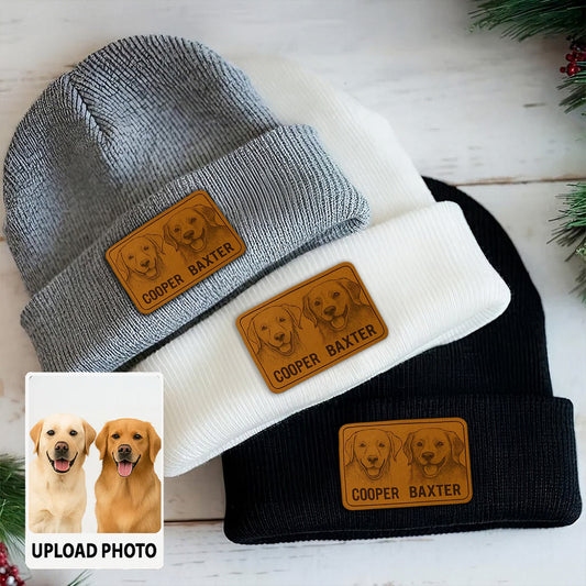 Custom Dog Face Beanie Hat – Personalized Pet Knit Winter Hat, Unique Gift for Pet Lovers TH99B09