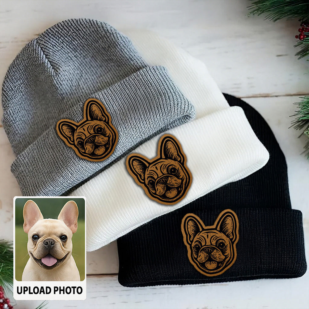 Custom Pet Photo Beanie Hat – Personalized Knit Hat with Dog or Cat Picture, Perfect Gift for Animal Lovers TH99B03