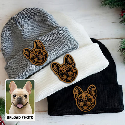 Custom Pet Photo Beanie Hat – Personalized Knit Hat with Dog or Cat Picture, Perfect Gift for Animal Lovers TH99B03