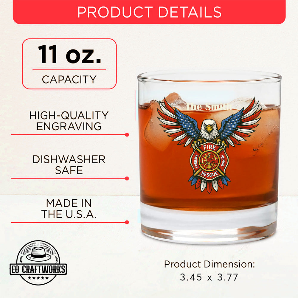 Personalized American Eagle Firefighter Decanter Set, Gift For Fireman, First Responder Gift TNN040