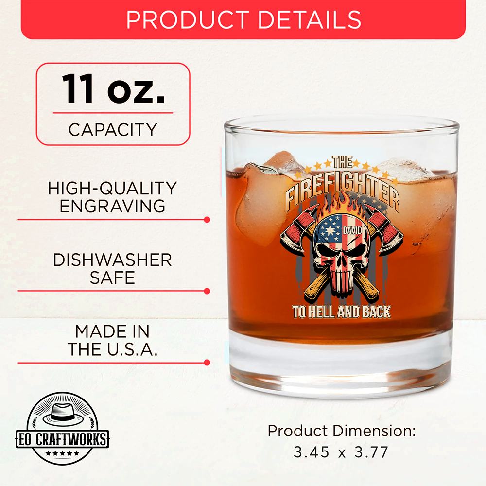Personalized The Firefighter To Hell And Back Decanter Set, Gift For Fireman, First Responder Gift TNN032