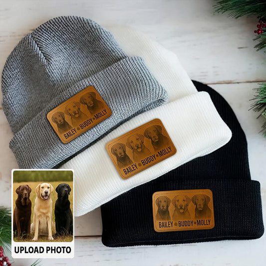 Custom Dog Photo Knit Beanie – Personalized Pet Winter Hat, Warm Gift for Dog Moms & Dads TH99B08