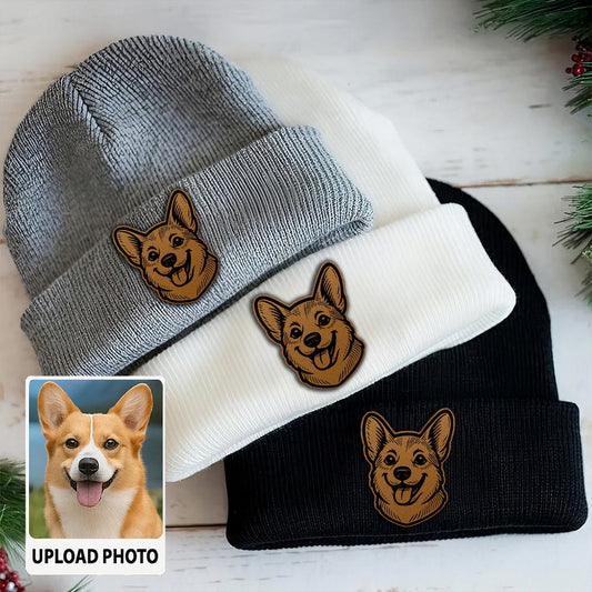 Custom Dog  Beanie Hat – Personalized Winter Knit Hat with Your Pet’s Photo, Cute Pet Owner Gift TH99B04