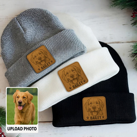 Custom Dog Beanie Hat – Personalized Dog Photo Winter Hat, Gift for Dog Moms and Animal Lovers TH99B10
