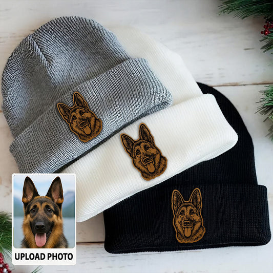 Personalized Dog Beanie Hat – Custom Pet Face Winter Knit Hat, Cute Gift for Dog Owners TH99B07