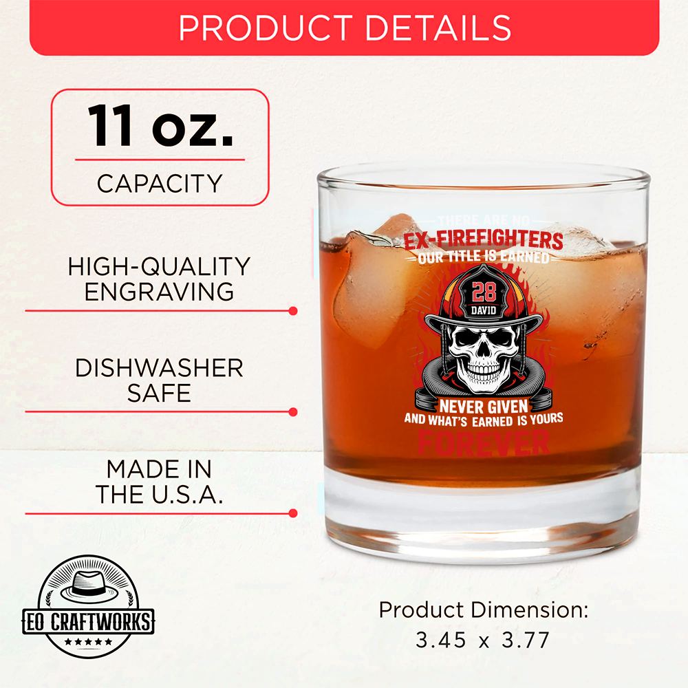 Personalized There Are No Ex-Firefighters Our Title Is Earned Never Given Decanter Set, Gift For Fireman, First Responder Gift TNN033
