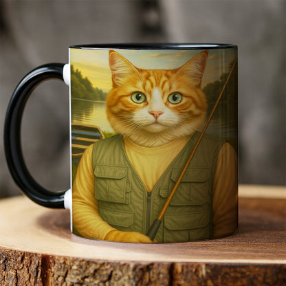 Custom Photo Fisherman Cat Mug