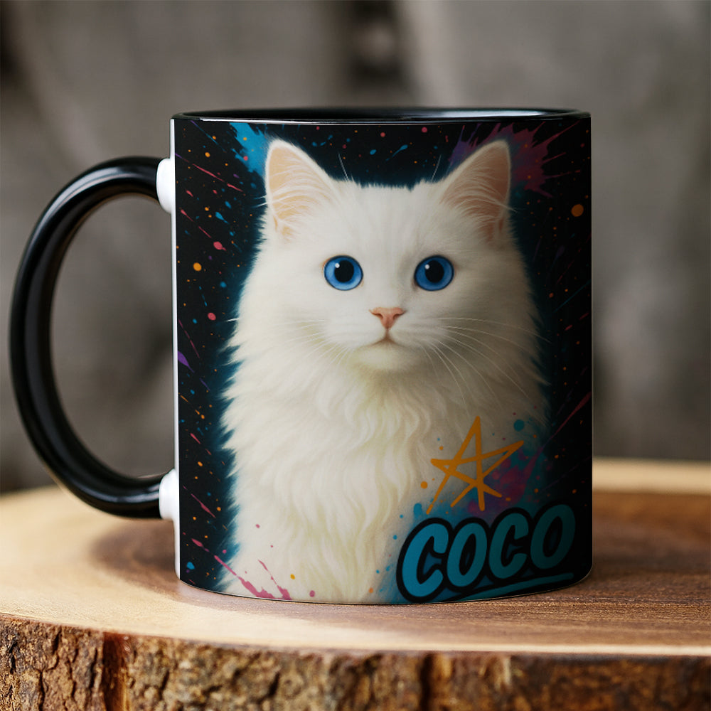 Custom Cat Pet Portrait Contemporary Mug