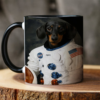 Custom Photo Dog Astronaut Mug _ Gift For Dog Lovers
