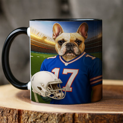 Custom Dog Photo Football Style Mug _ Gift For Dog Lovers