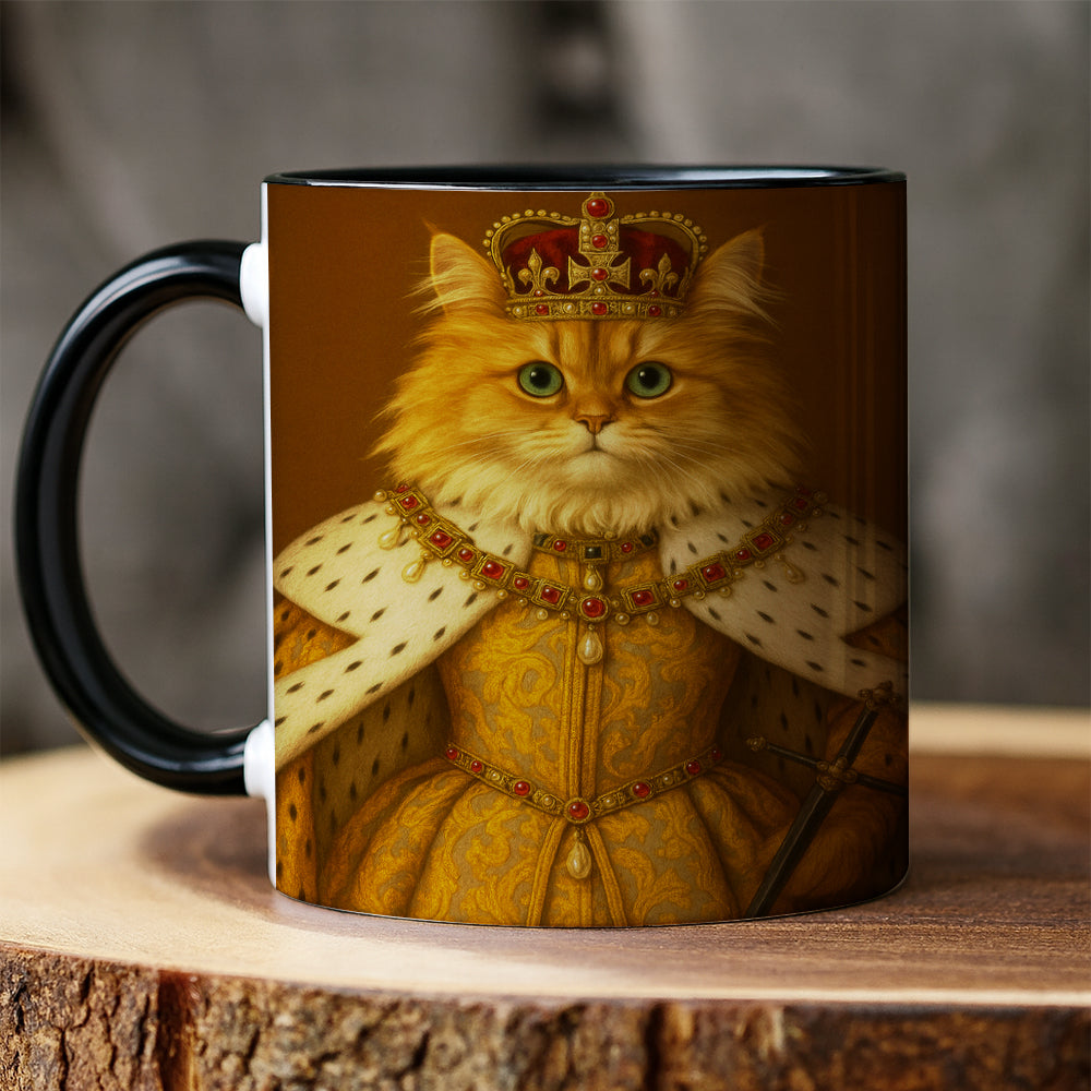 Custom Photo Crowned Queen Cat MugGift For Cat Lovers