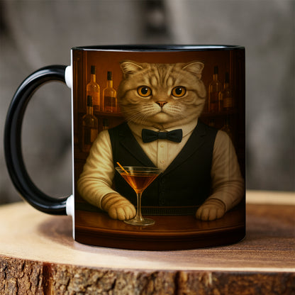 Personalized Cat Portrait Bartender Mug