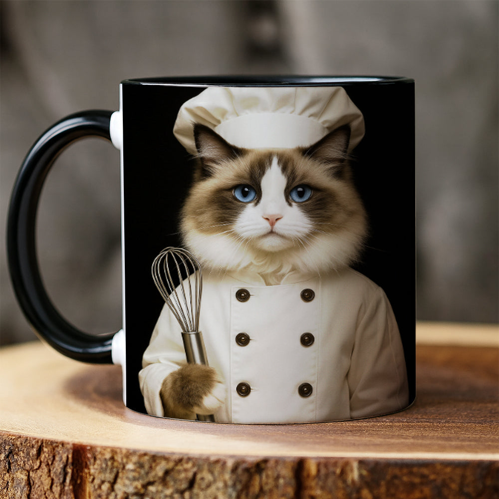 Custom Photo Cat Chef Mug _ Gift For Cat Lovers