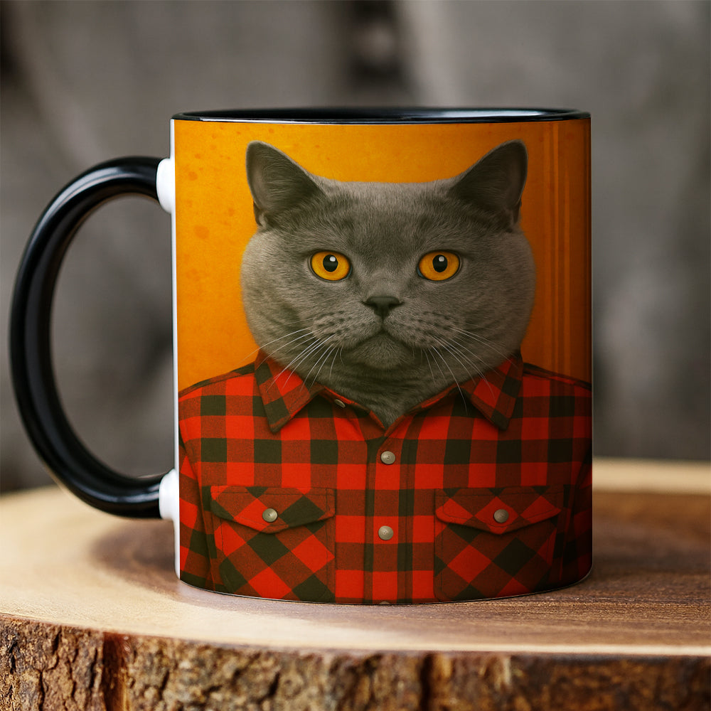 Custom Photo Cat In Red Shirt MugGift For Cat Lovers