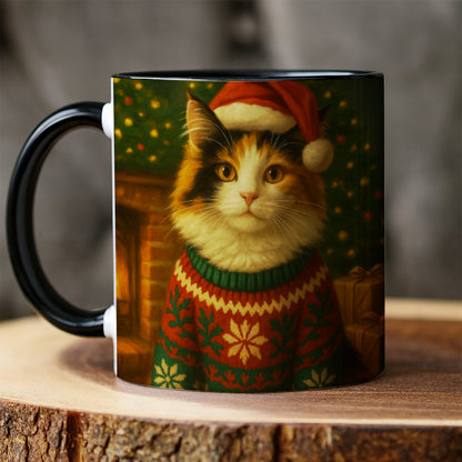 Custom Photo Cat Christmas Oufit Mug