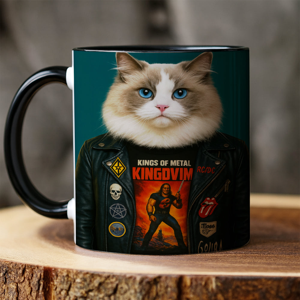 Custom Photo Cat Rock n Roll Mug