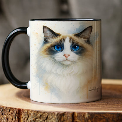 Custom Photo Cat Watercolor Artwork Mug
