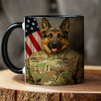 Custom Dog Photo Us Army Mug _ Gift For Dog Lovers