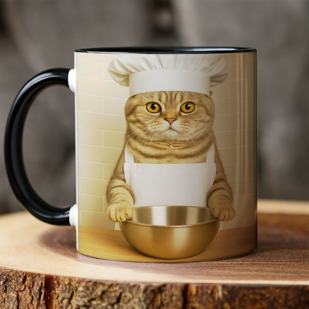 Custom Photo Cat Chef Mug Gift For Cat Lovers