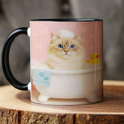 Custom Photo Cat In Bath Mug Gift For Cat Lovers
