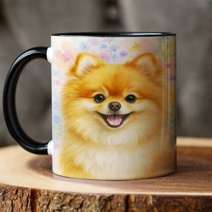 Custom Photo Dog Floral Watercolor Art