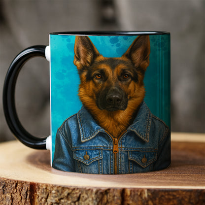Custom Photo Denim Dog Mug Gift For Dog Lovers