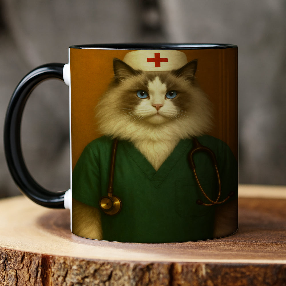 Custom Photo Nurse Cat MugGift For Cat Lovers