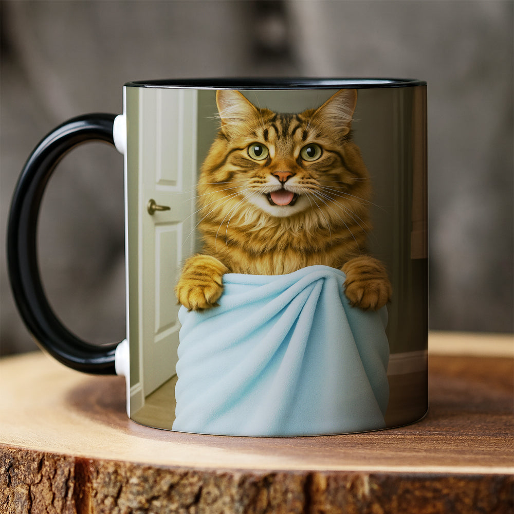 Custom Cat Photo In Bathroom Mug Cat Lover Gifts