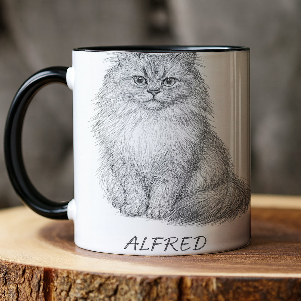 Custom Photo Cat Pencil Art
