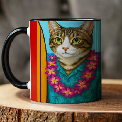 Custom Photo Surfer Cat MugGift For Cat Lovers