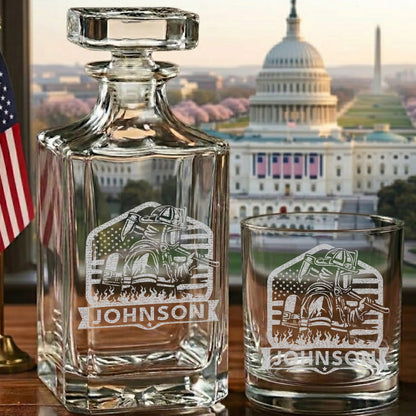 Personalized Firefighter Wife Decanter Set – Custom Name Whiskey Gift for Firefighter Family