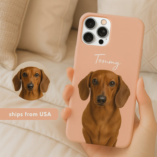Custom Pet Photo Phone Case, Custom Dog Face Phone Case, Gift for Dog Lover, Pet Memorial, Animal Lovers THUC99
