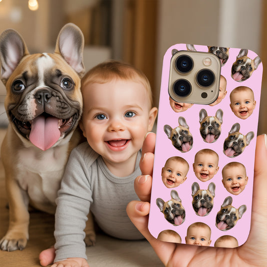 Custom Photo Baby Face Case for iPhone & Samsung – Cute Baby Pattern, Custom Phone Gift for Family THUC999