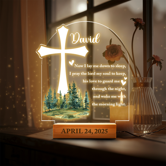 Aeluxlas Personalized Baptism Gift, Baby Boy Gift, Custom Kids Night Light, Dedicated Gift, Christening Gifts