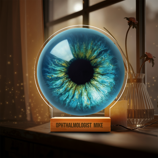Aeluxlas Personalized Ophthalmologist Blue Eye, Gift For Doctor, Custom Led Light, Gift Room Decor