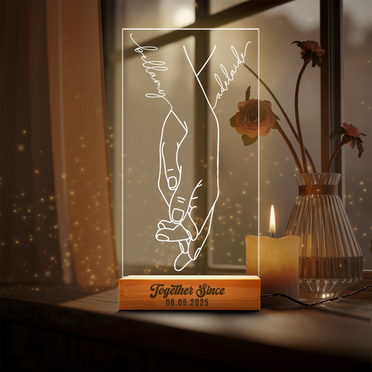 Aeluxlas Custom Holding Hands Couple Name Night Light, Together Since Sign, Gift For Couple