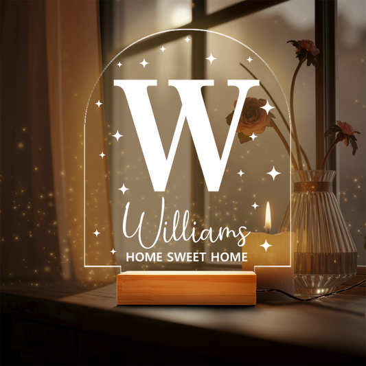 Aeluxlas Family Initial Personalized Night Light, Gift For Family, Custom Initial Name Night Light