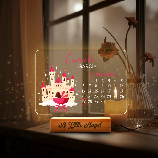 Aeluxlas Castle Calendar, Custom LED Lamp for Kids, Perfect Gift for Kids, Unique Room Decor, Nightlight for Kids